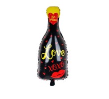 Фольгированный Шар Фигура Китай "Бутылка Шампанского" - черная