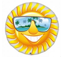 Шар Арт-SHOW Круг фольгированный «Солнце в очках» 18'(45 см)