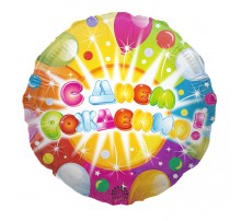 Шар Арт-SHOW Круг фольгированный «С днем рождения шарики» 18'(45 см)