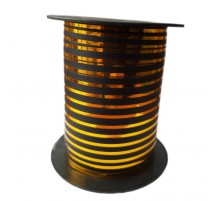 Лента-тесьма для шаров "Боско" - черная с золотой полоской 1 см (50 м)