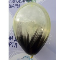 Латексный Шар BelBal "Brush" - черный на желтом кристале 12` (1 шт.)