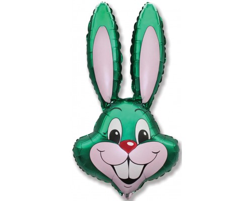 Фольгированный шар фигура Flexmetal «Кролик зеленый» 90 см