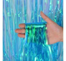 Декоративна шторка для фотозони - перламутрова блакитна 1м*2м