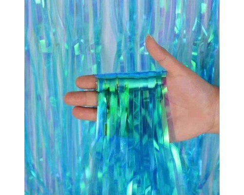 Декоративна шторка для фотозони - перламутрова блакитна 1м*2м