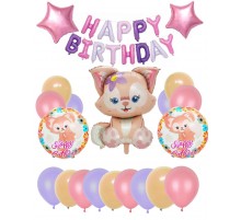 Латексна кулька Арт-SHOW "Happy Birthday"  каліграфія макарун 12' (1 ст. )