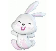 Фольгована фігура Flexmetal Біло-рожевий кролик 44″/112cm.h x 24″/61cm.w