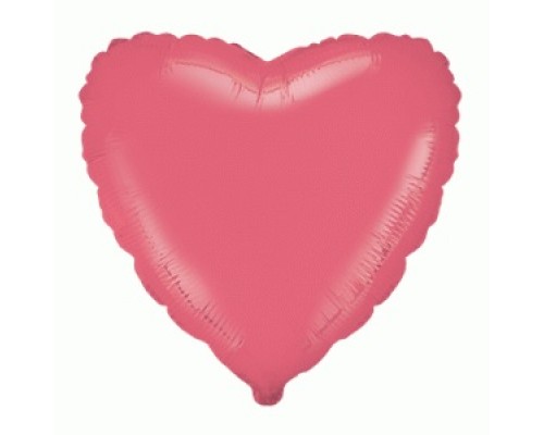 Фольгована кулька (серце) Flexmetal  без малюнка ніжно червоний 18"