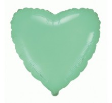  Фольгована кулька (серце) Flexmetal без малюнка ніжно м'ятний 18"