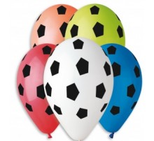 Латексна кулька Gemar "Футбол, мяч" шовкографія 12" 100шт.