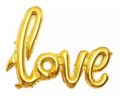 Фольгований напис "LOVE" золото каліграфія