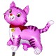 Фольгированный шар фигура Flexmetal «Кошечка с шаром розовая» 93 см