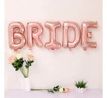 Фольгований напис "Bride" - рожеве золото 16"