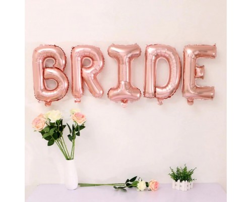 Фольгований напис "Bride" - рожеве золото 16"