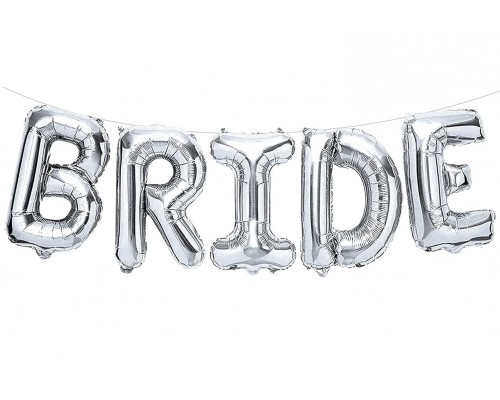 Фольгований напис "Bride" - срібло 16"