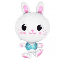 Фольгована кулька (фігура) Китай Кролик Заєць в жилетке білий
