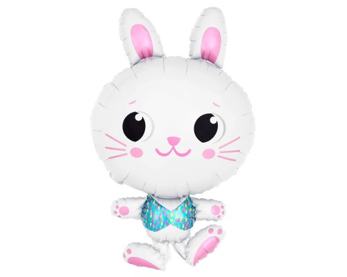 Фольгована кулька (фігура) Китай Кролик Заєць в жилетке білий