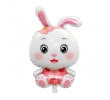 Фольгована кулька (фігура) Китай Кролик з квіткою, червона