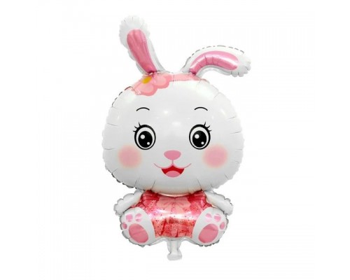 Фольгована кулька (фігура) Китай Кролик з квіткою, червона