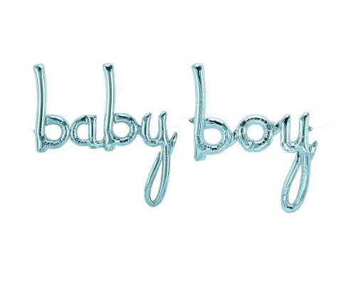 Фольгований напис «baby boy» - блакитний