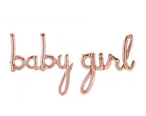 Фольгований напис «baby girl» - рожеве золото