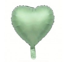 Фольгована куля серце Китай "Зелений кремовий" 18"
