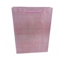 Пакет подарунковий середній  "Однотонний в'язаний блиск, рожевий" Розмір: M 26*32*10 см АКЦІЯ 