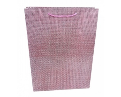 Пакет подарунковий маленький "Однотонний в'язаний блиск, рожевий" Розмір: S 18*23*10 см 