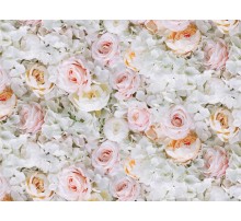 Пакувальний папір (5 листів) "Білі та ніжно рожеві троянди"