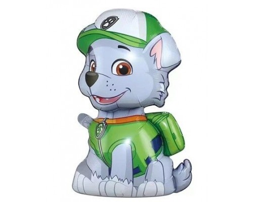 Фольгована кулька (фігура) Китай Цуценя Роккі зелена кепка, щенячий патруль (M)