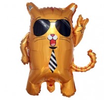 Фольгована кулька (фігура) Китай Кіт котик в окулярах