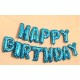 Фольгований напис «Happy Birthday» - синя в зірочку