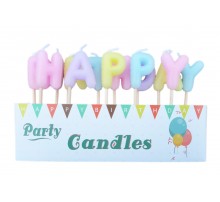 Свічки-літери для торта "Happy birthday" макарун ОКРУГЛІ