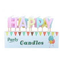 Свічки-літери для торта "Happy birthday" макарун КЛАСИЧНІ