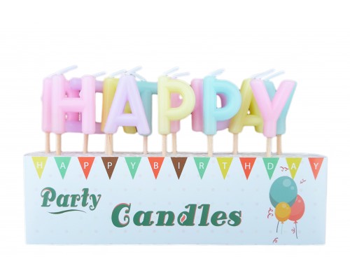 Свічки-літери для торта "Happy birthday" макарун КЛАСИЧНІ