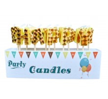 Свічки-літери для торта "Happy birthday" ЗОЛОТА ГОЛОГРАМА