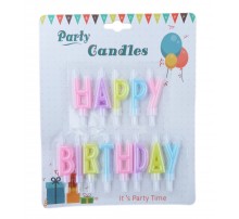 Свічки-літери для торта "Happy birthday" кольоровий макарун планшет