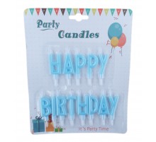 Свічки-літери для торта "Happy birthday" блакитний макарун планшет