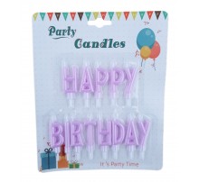 Свічки-літери для торта "Happy birthday" ліловий макарун планшет