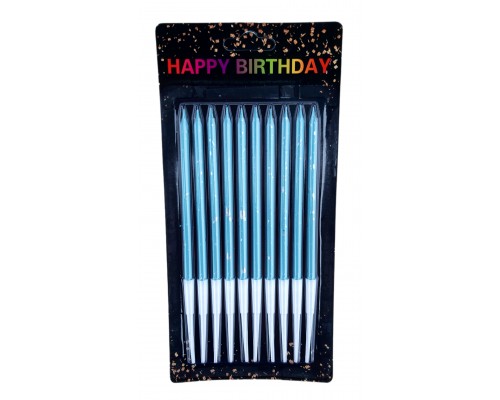 Свічки для торта В цяточку блакитна чорний планшет (10 шт.) 9,5 см.