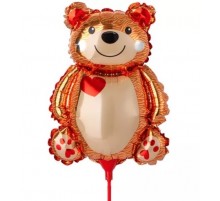 Фольгована куля Міні-фігура Китай "Ведмедик з серцем "