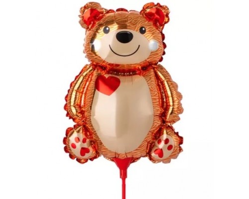 Фольгована куля Міні-фігура Китай "Ведмедик з серцем "