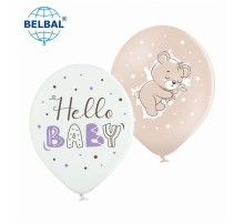 Латексні кульки Belbal "Hello Baby", ведмедик, 30 см 12" (25 шт.)