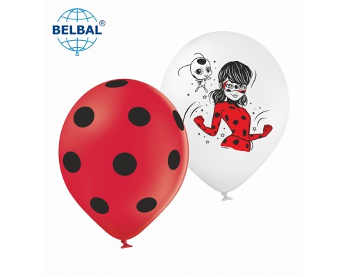 Латексні кульки Belbal "Леді Баг" 30 см 12" (25 шт.)