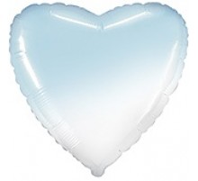 Фольговане Серце Flexmetal "Омбре" - блакитно-білий 18'