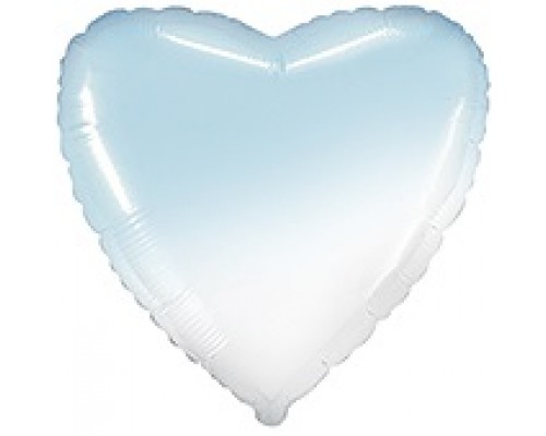 Фольговане Серце Flexmetal "Омбре" - блакитно-білий 18'