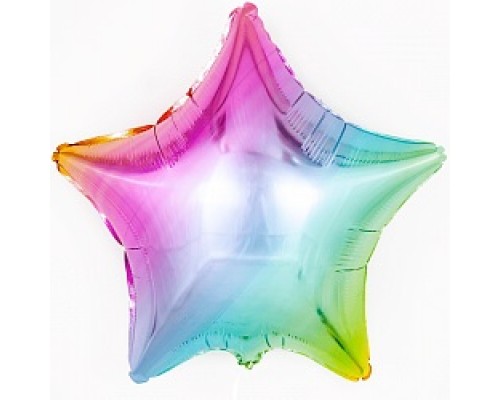  Фольгована кулька (зірка) Flexmetal зірка кольорове омбре18"