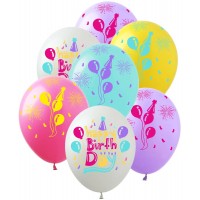 Латексна кулька Art Show  "Happy Birthday Balloons"   (1 ст) 50 шт 12"