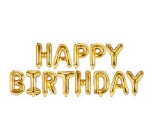 Фольгированная надпись «Happy Birthday» золото
