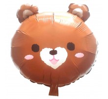 Фольгированная фигура Китай "Голова мишки" коричневая