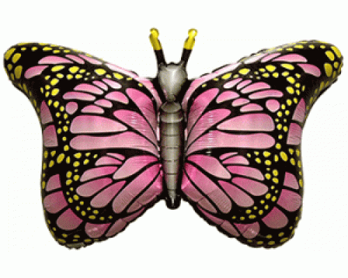 Фольгована кулька (фігура) Flexmetal Метелик Махаон рожевий